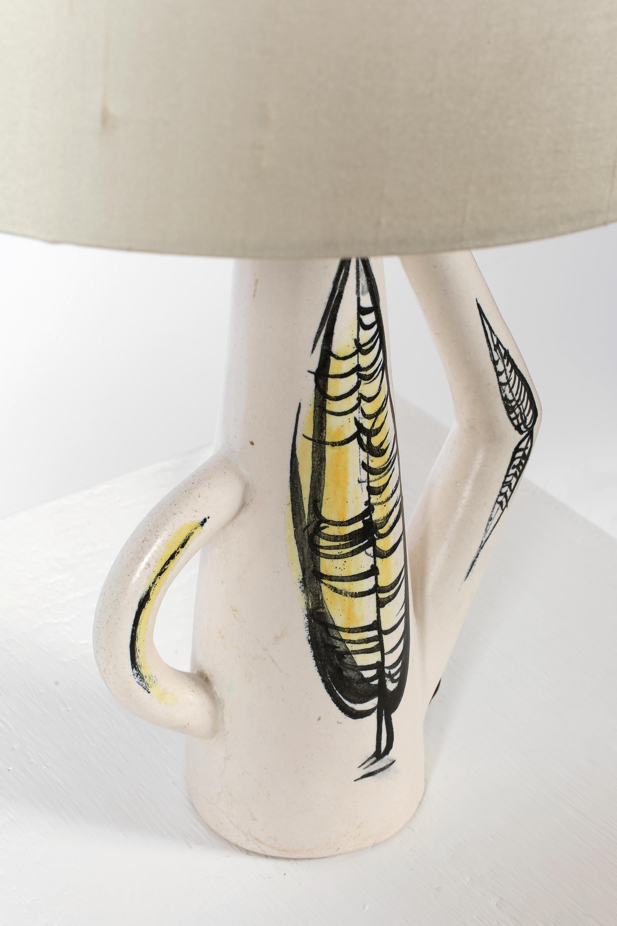 Roger Capron French 1950s Foliate Table Lamp For Sale 4