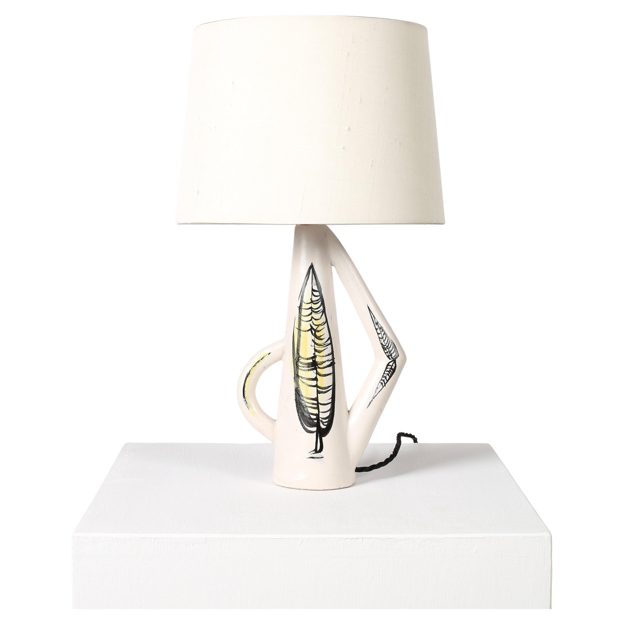 Roger Capron French 1950s Foliate Table Lamp