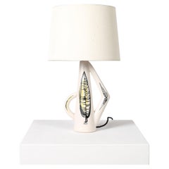 Roger Capron Französisch 1950s Foliate Tischlampe