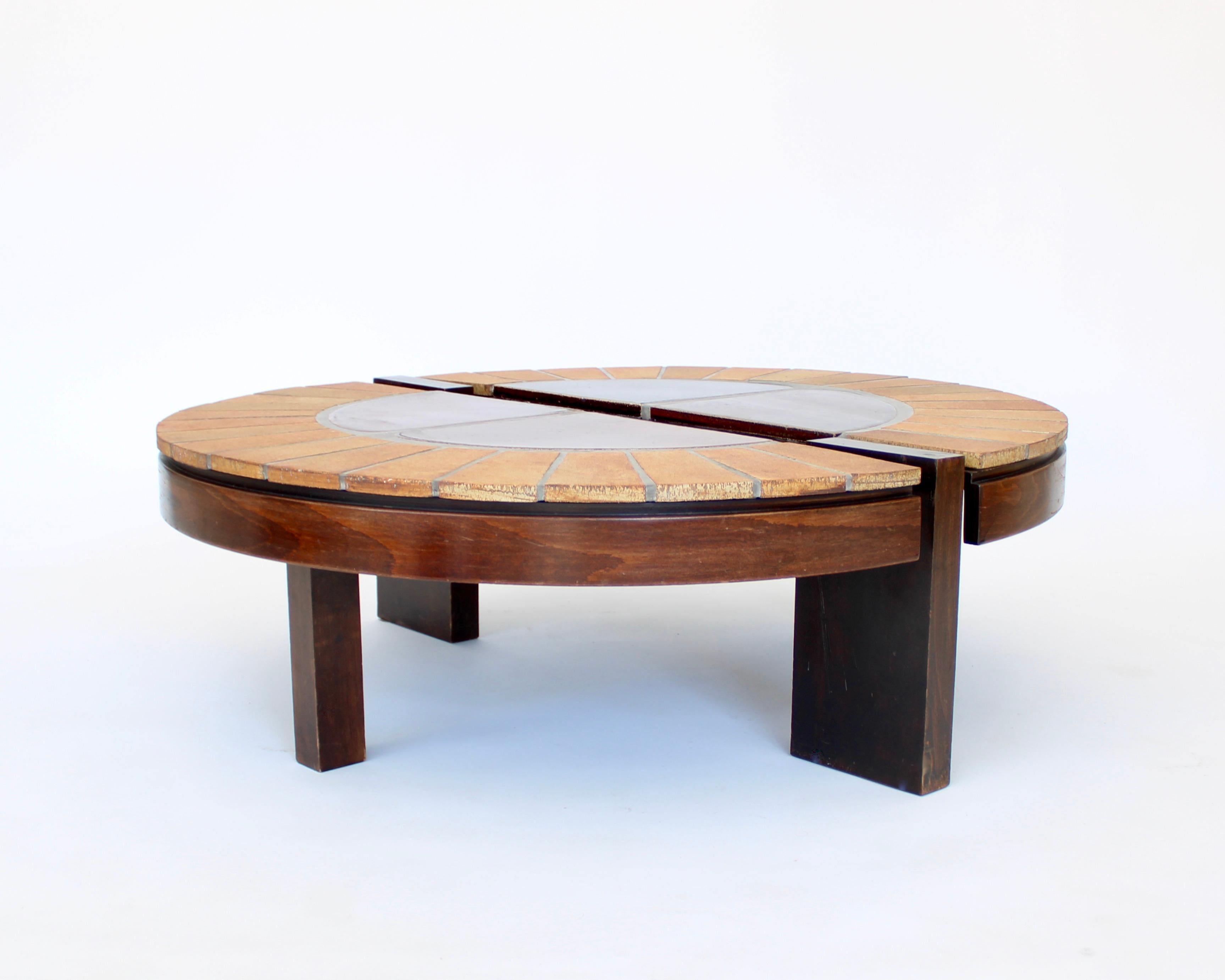 Roger Capron French Ceramic and Wood Coffee Table 2