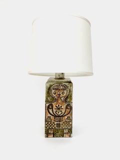 Roger Capron French Ceramic Artist Table Lamp In Collaboration with Jean Derval