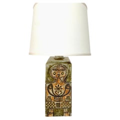 Roger Capron French Ceramic Artist Table Lamp In Collaboration with Jean Derval