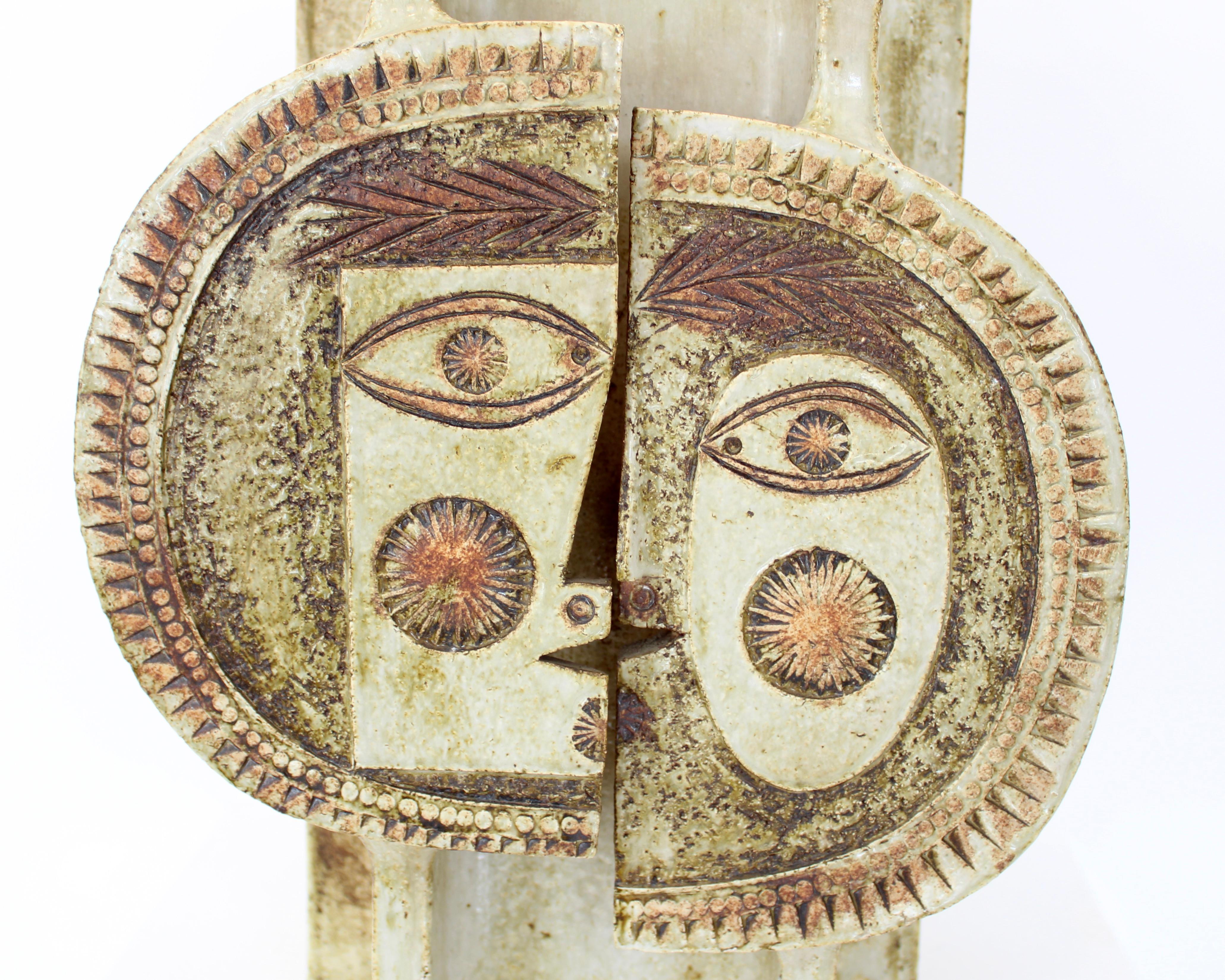 Roger Capron French Ceramic Artist Vase Day and Night Vallauris, France c 1970 For Sale 6