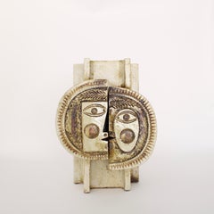 Roger Capron French Ceramic Artist Vase Day and Night Vallauris, France c 1970