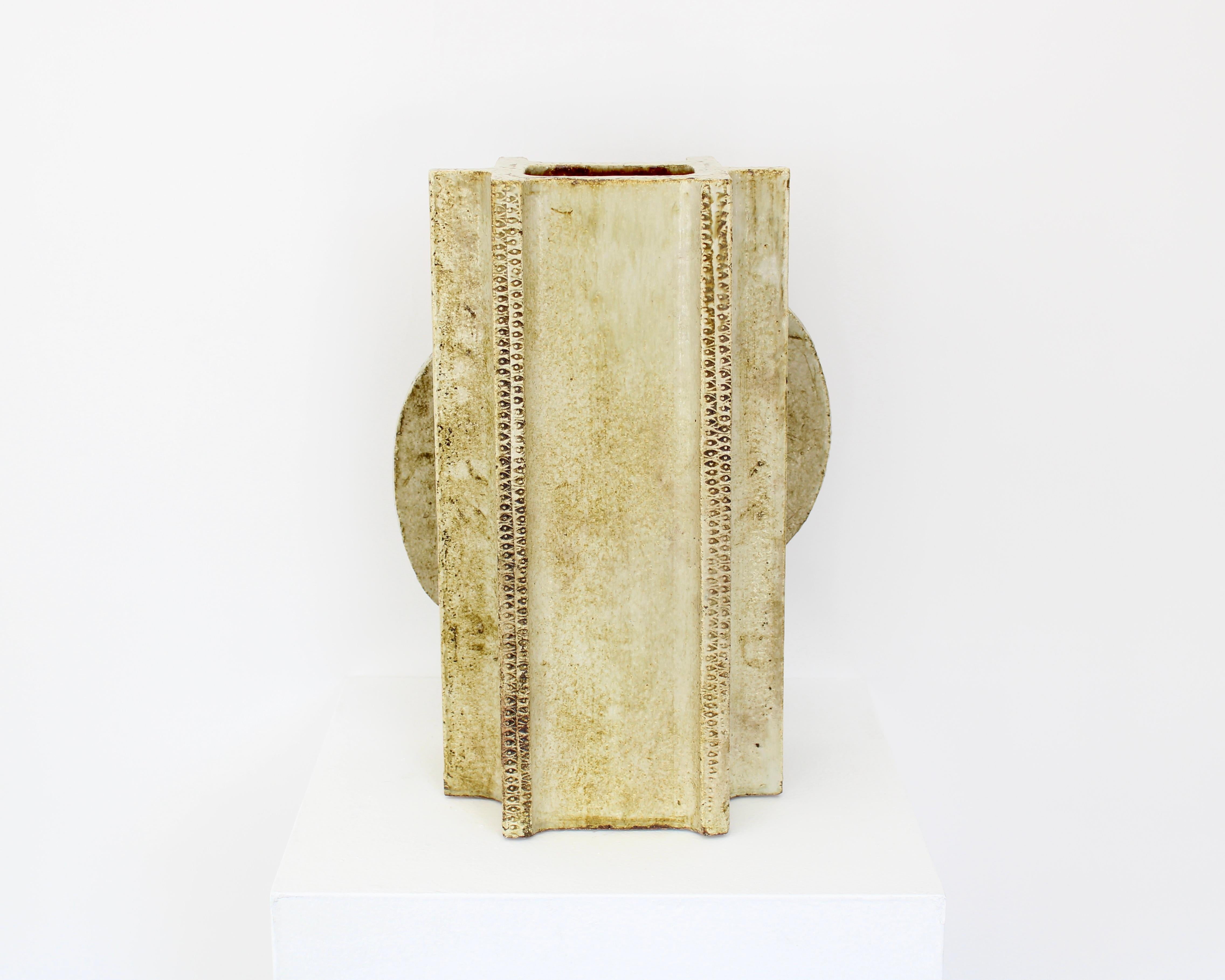 Roger Capron French Ceramic Artist Vase Day and Night Vallauris, France c 1970 For Sale 1
