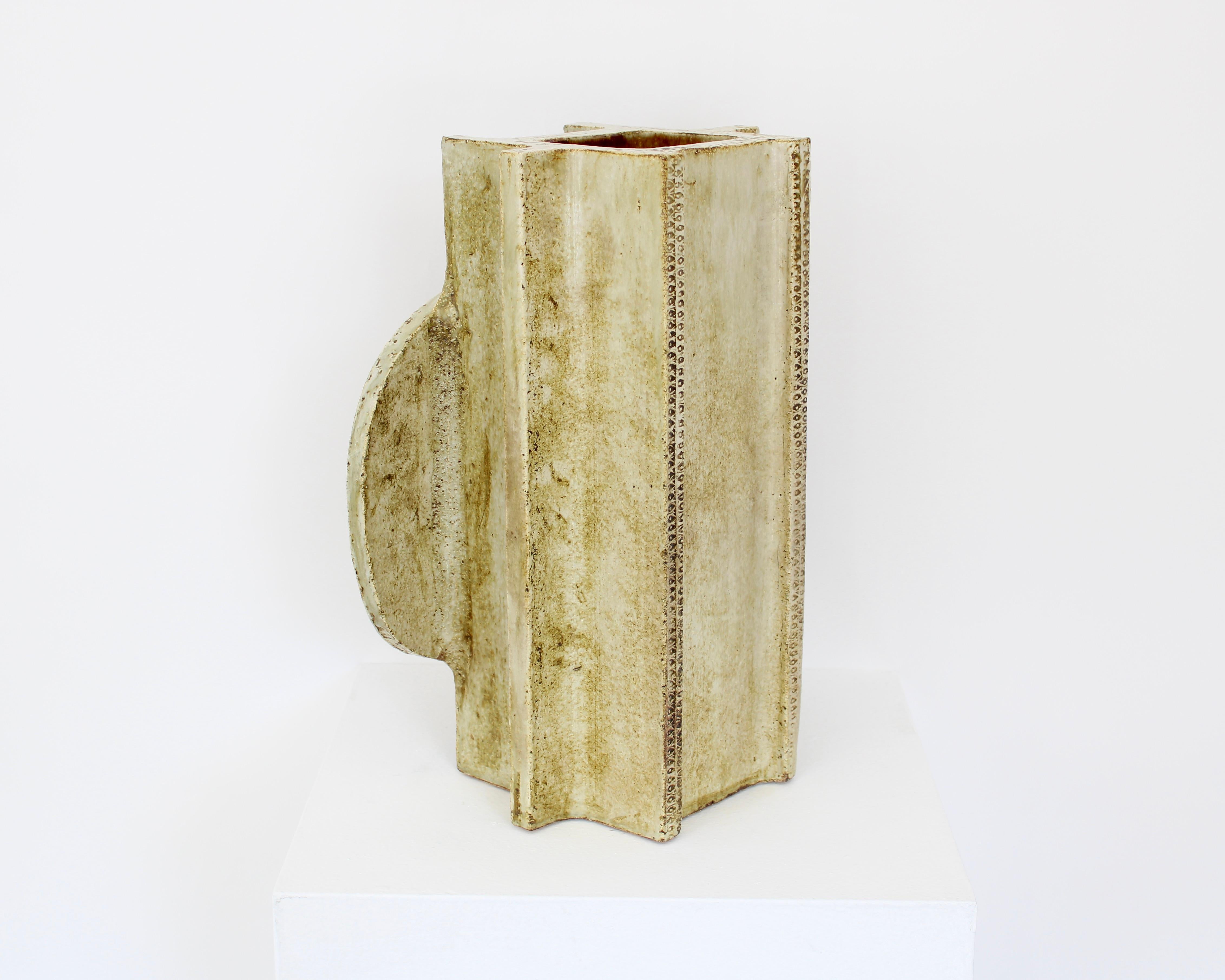 Roger Capron French Ceramic Artist Vase Day and Night Vallauris, France c 1970 For Sale 2