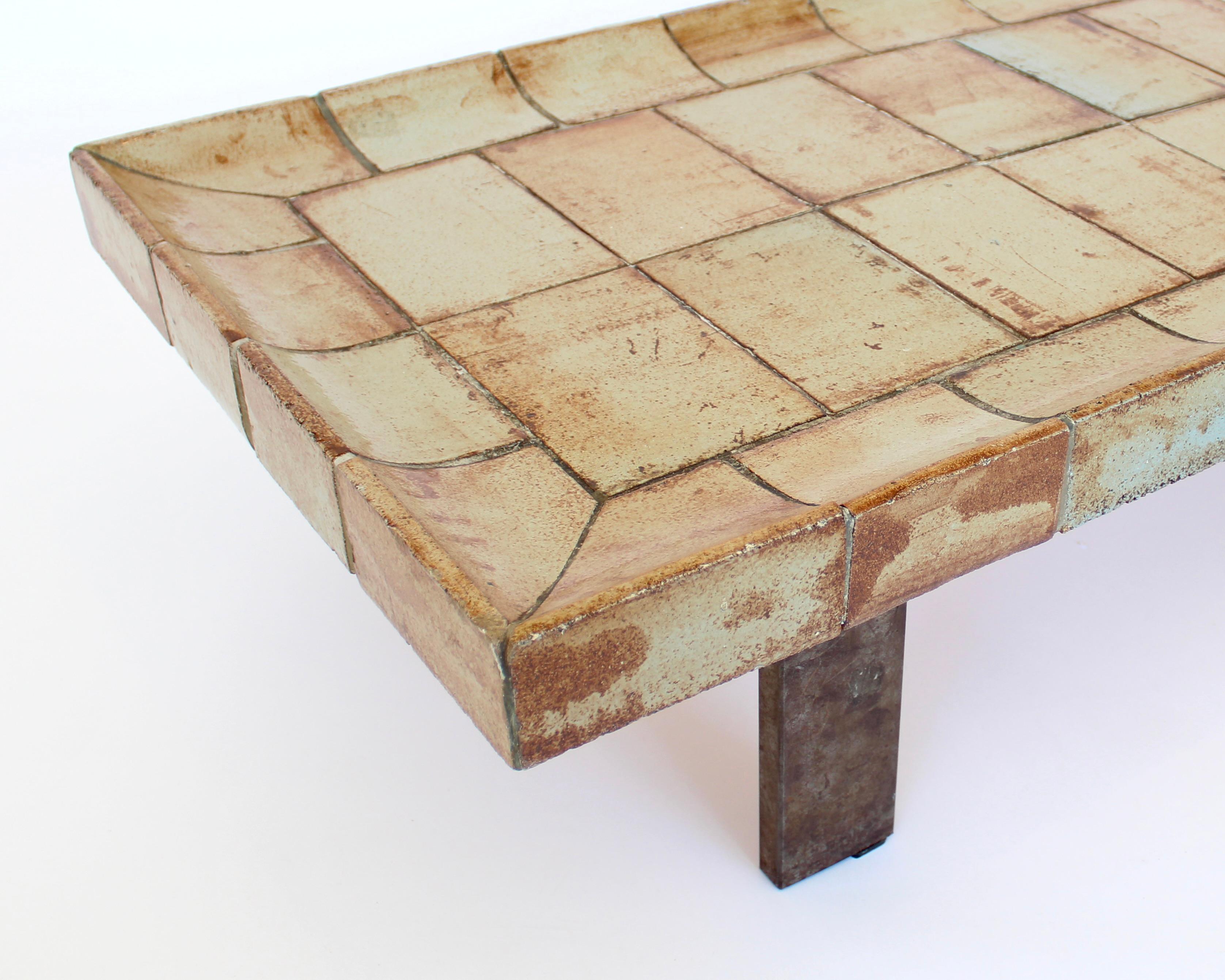 Roger Capron French Ceramic Tile Coffee Table Model Cuvette Vallauris 8