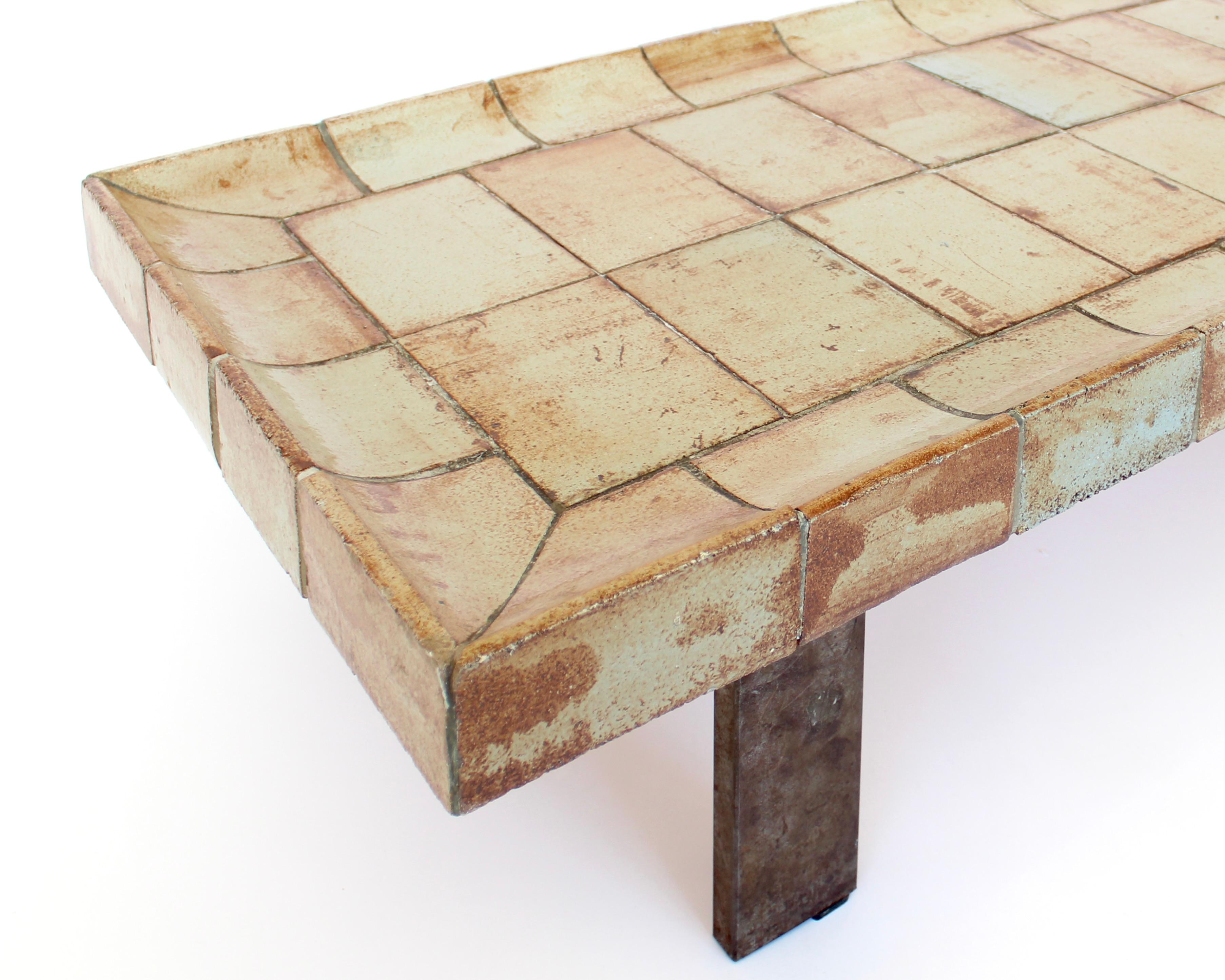Roger Capron French Ceramic Tile Coffee Table Model Cuvette Vallauris 9