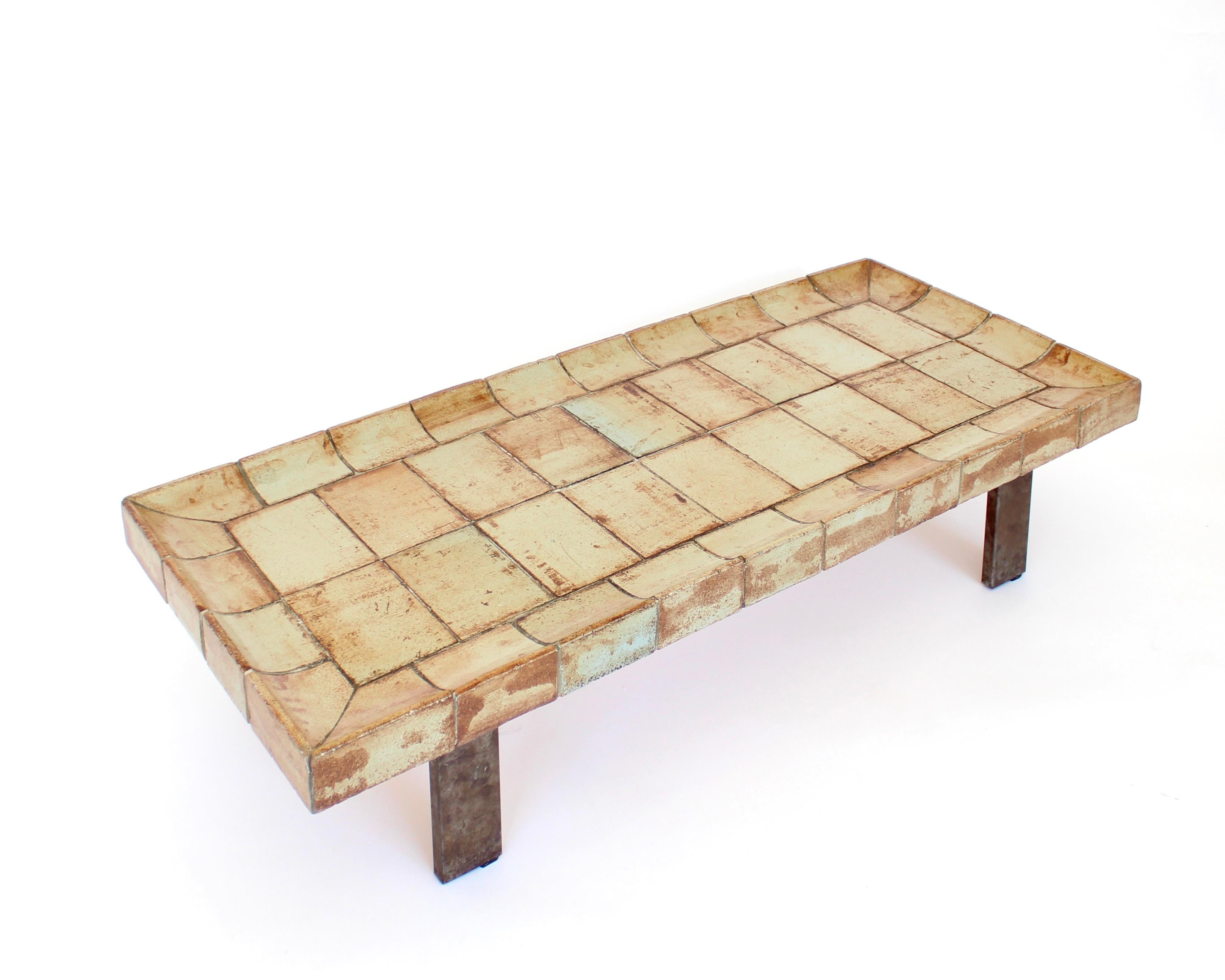 Roger Capron French Ceramic Tile Coffee Table Model Cuvette Vallauris 10