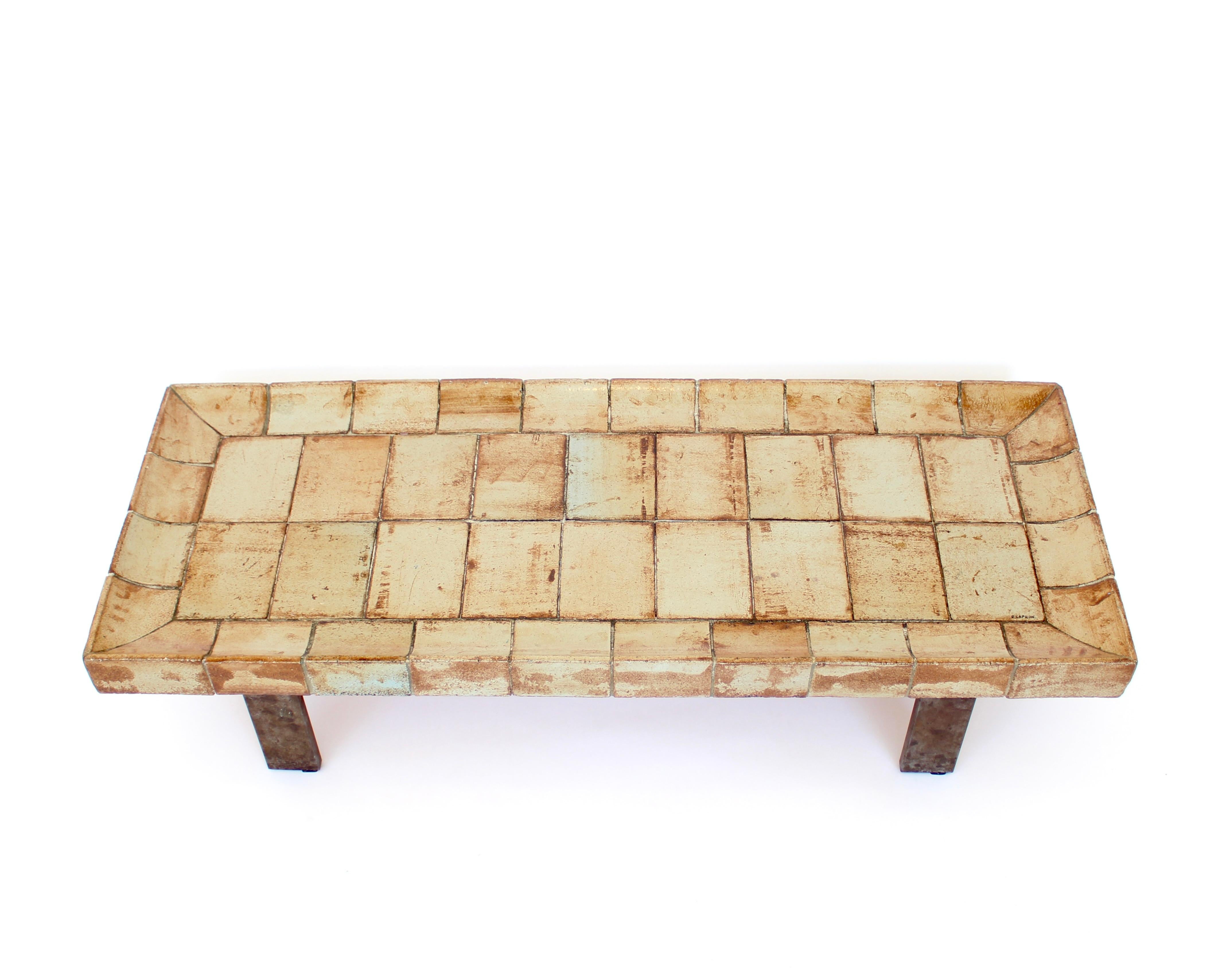 Roger Capron French Ceramic Tile Coffee Table Model Cuvette Vallauris 12