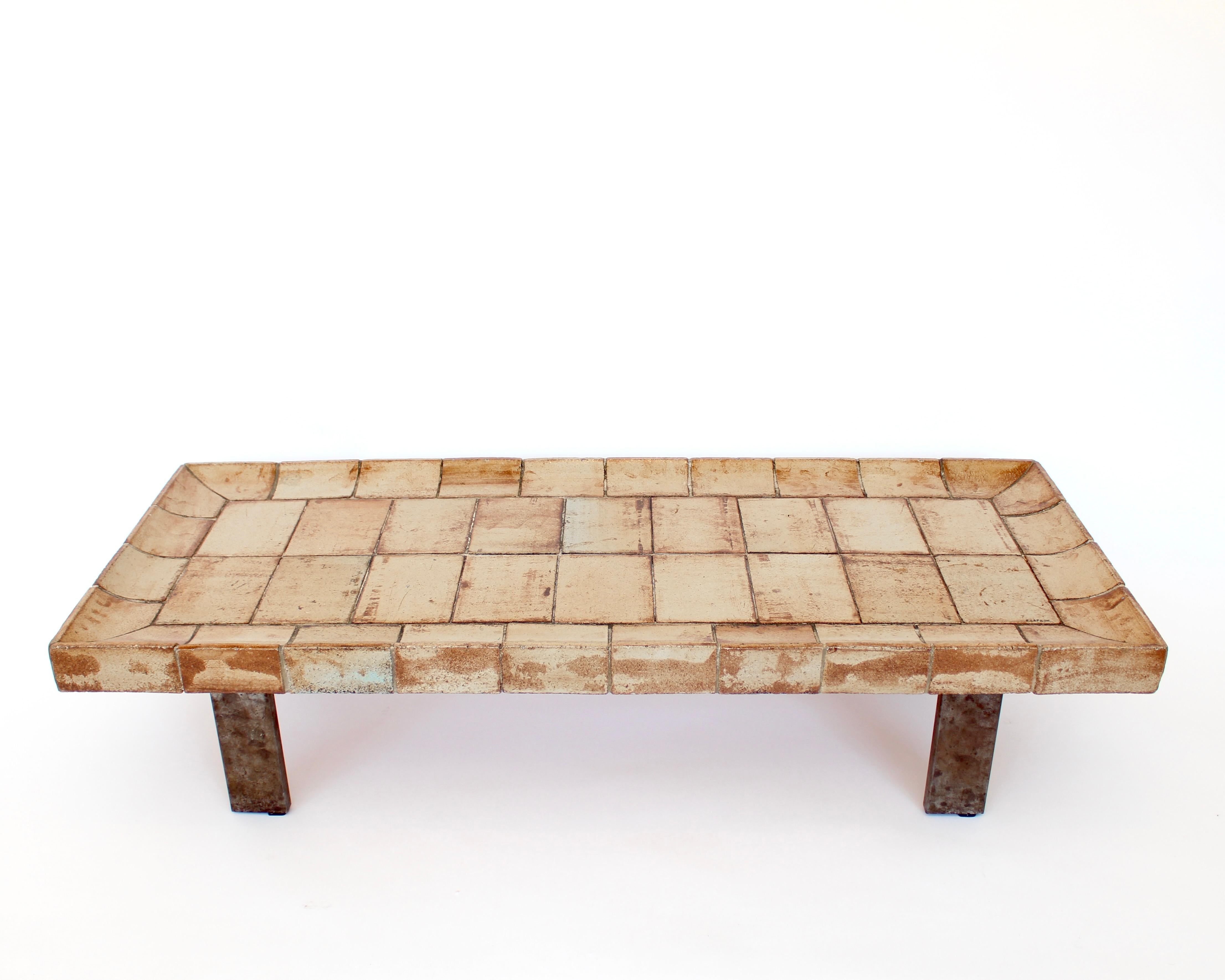Roger Capron French Ceramic Tile Coffee Table Model Cuvette Vallauris 13