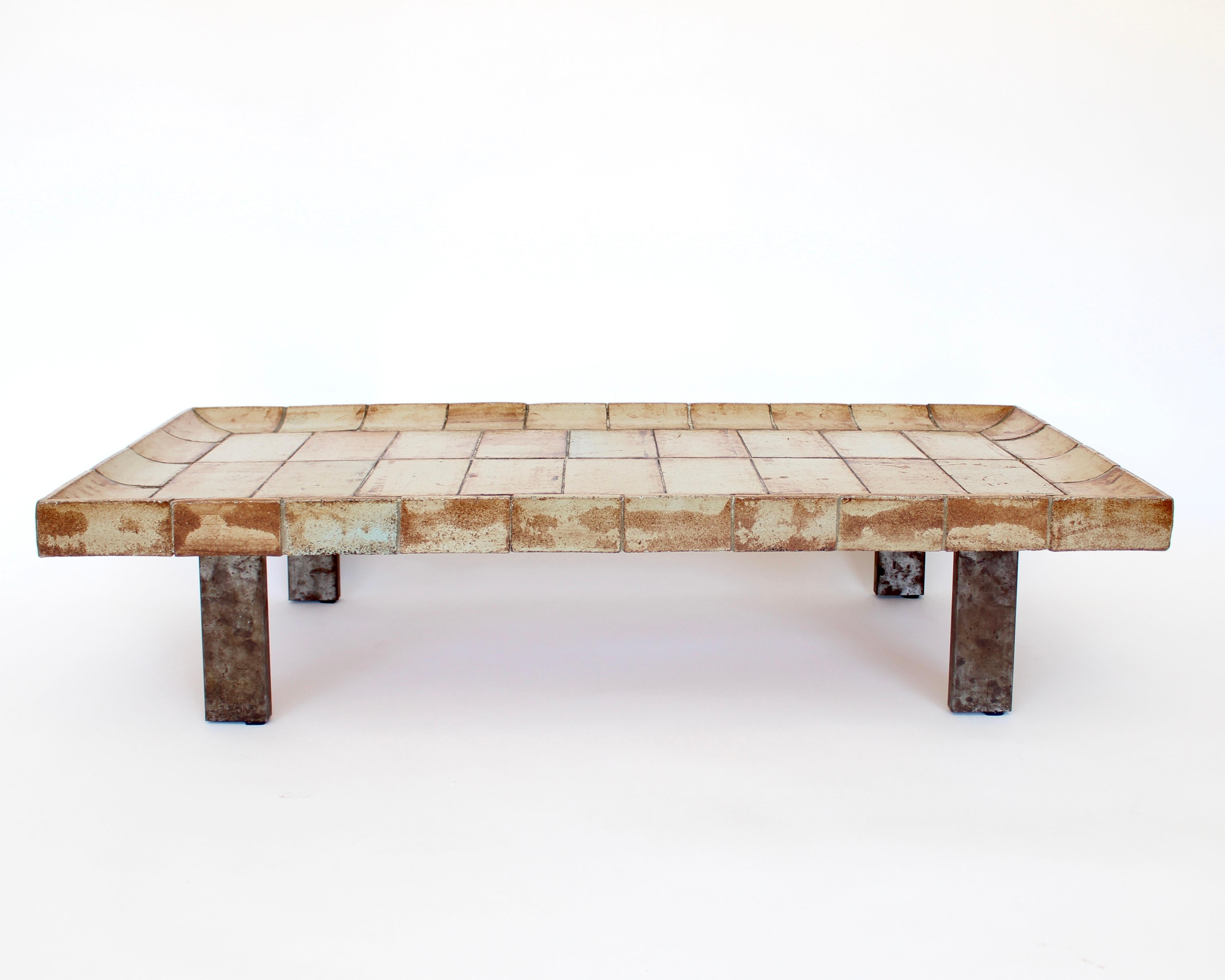 Roger Capron French Ceramic Tile Coffee Table Model Cuvette Vallauris 14