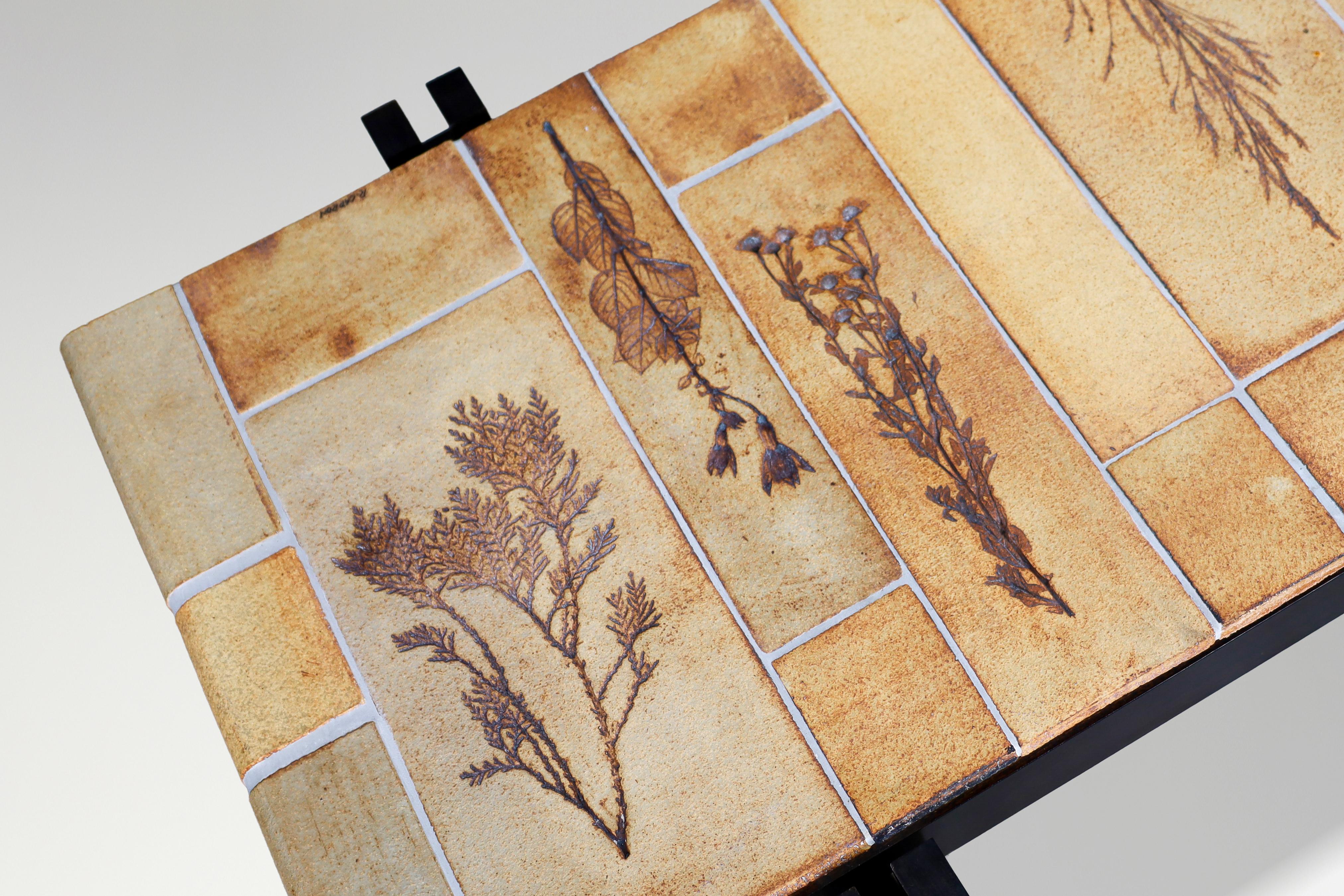 Roger Capron “Garrigue” Ceramic Tile Coffee Table, France, 1960s en venta 4
