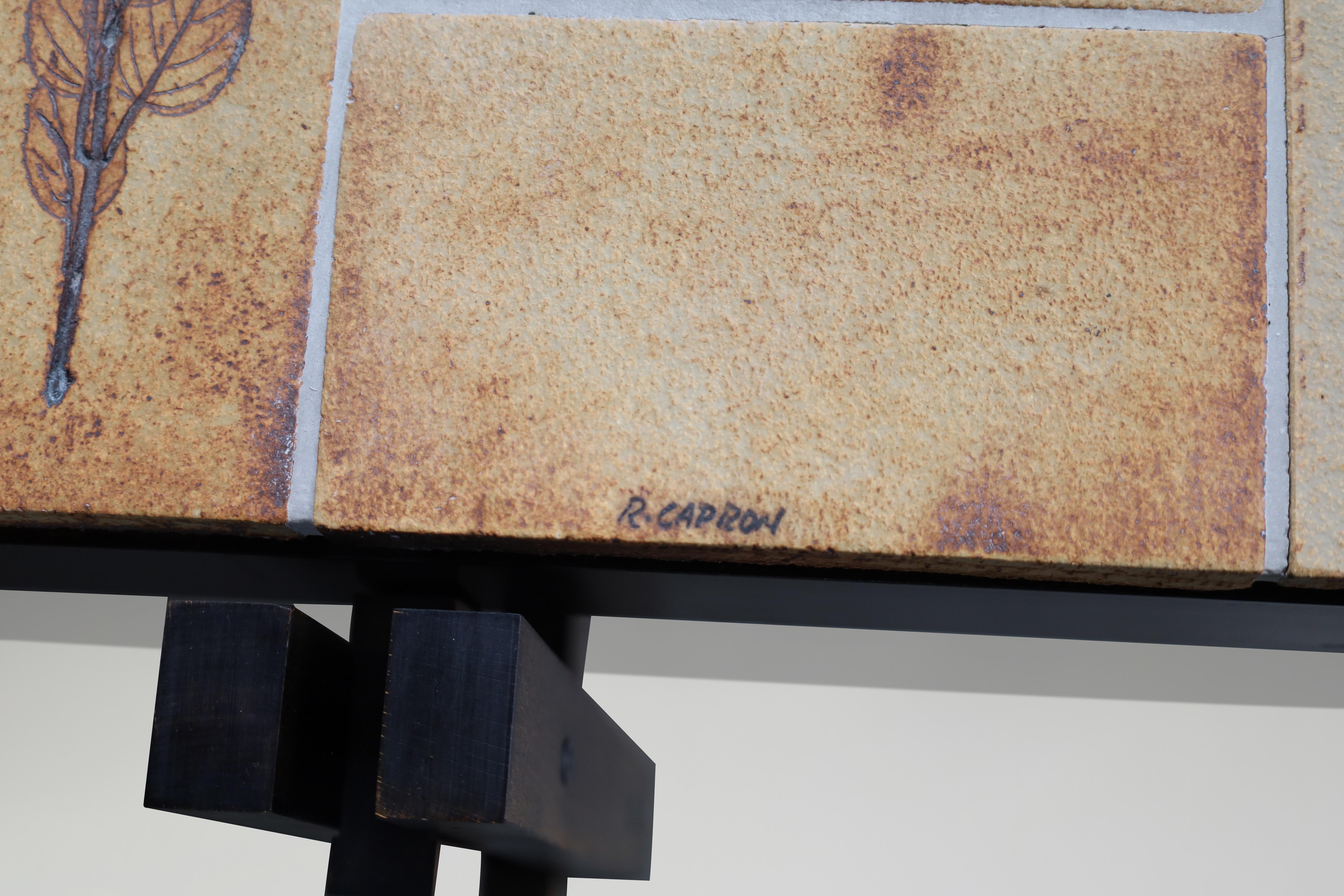 Roger Capron “Garrigue” Ceramic Tile Coffee Table, France, 1960s en venta 1