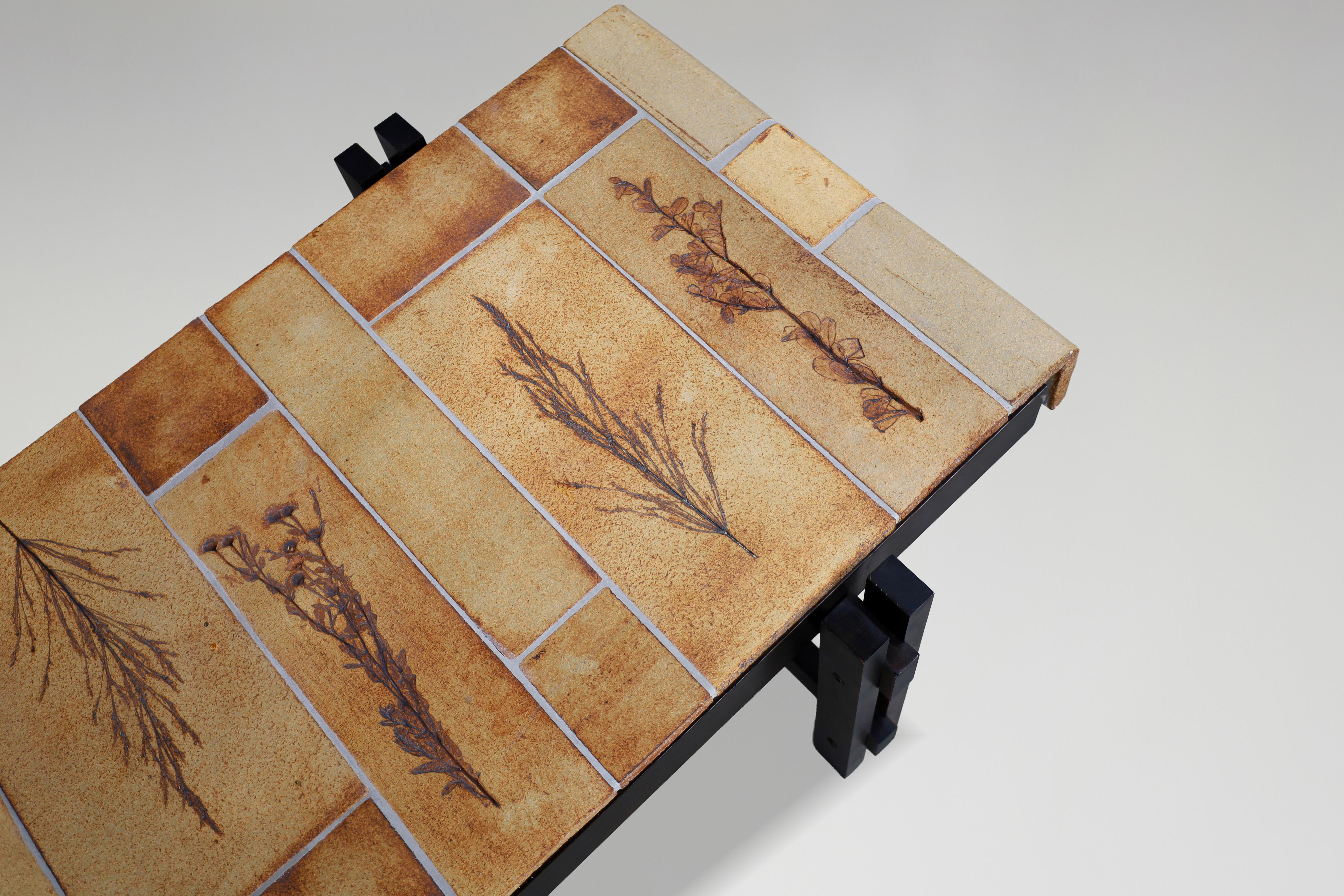 Roger Capron “Garrigue” Ceramic Tile Coffee Table, France, 1960s en venta 2