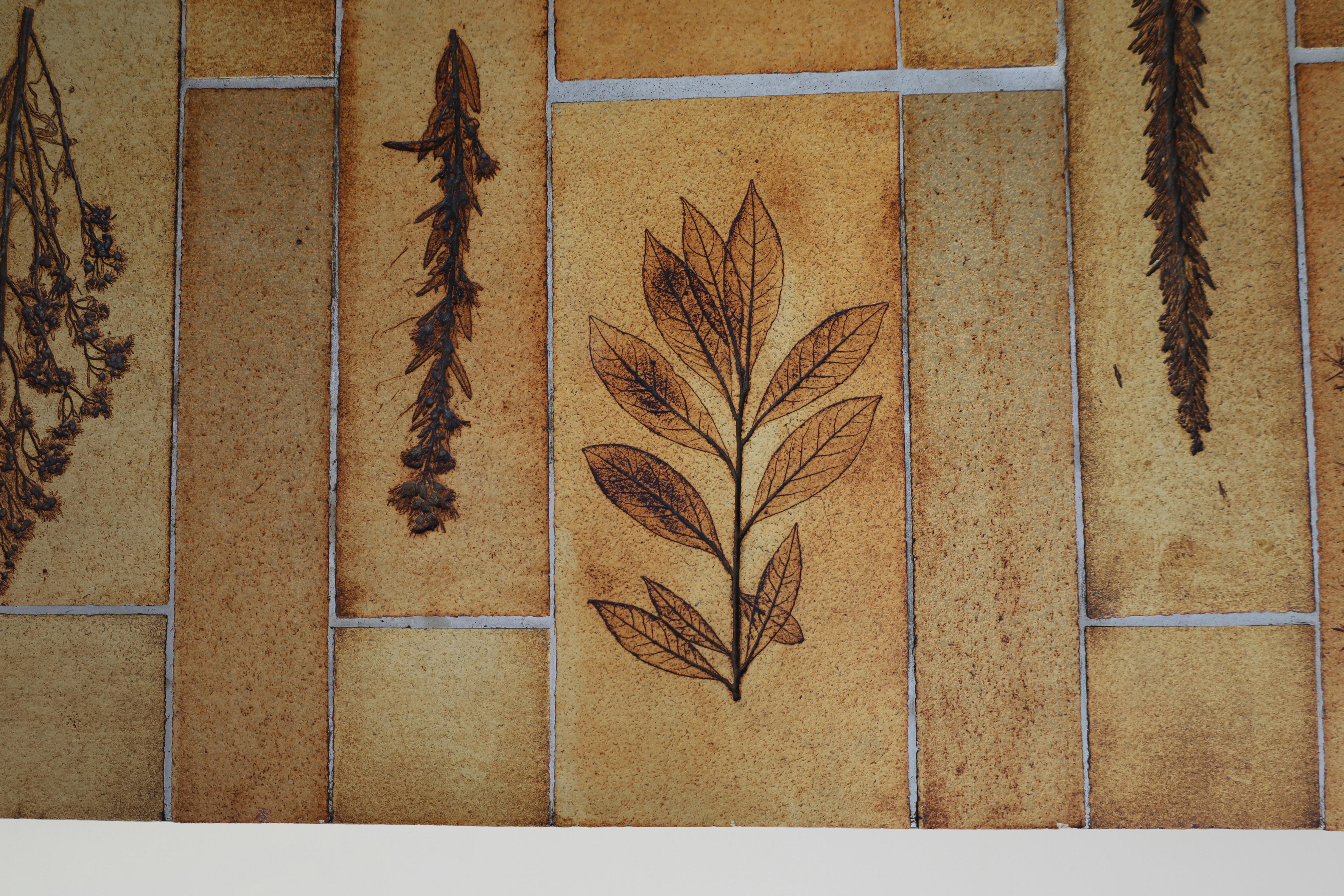 Ceramic Roger Capron “Garrigue” Coffee Table with Botanical Tiles, France, 1960s For Sale