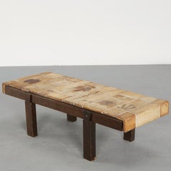 Mesa de centro «Garrigue» de Roger Capron con composición lineal, de alrededor de los años 60