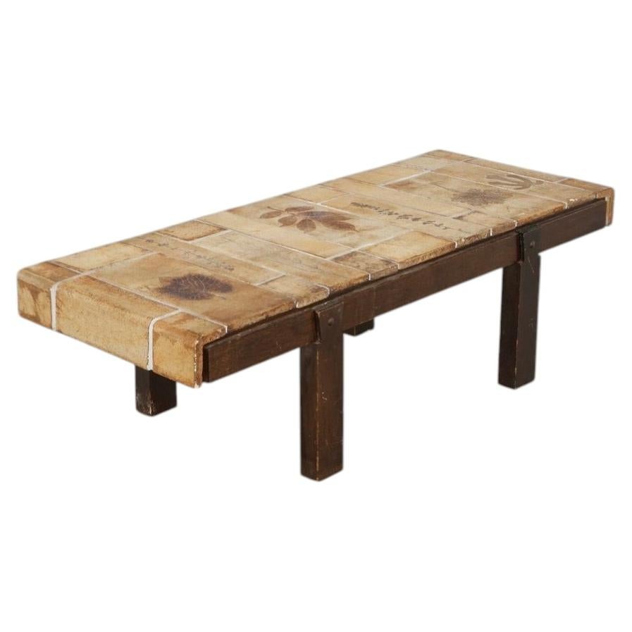 Roger Capron Garrigue Coffee Table with Linear Composition c. 1960's