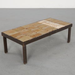 Roger Capron Garrigue Coffee Table with Textured Tile, Vallauris c. 1960's