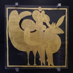 Roger Capron, Gilded Glass, Unique Piece, France, 1995