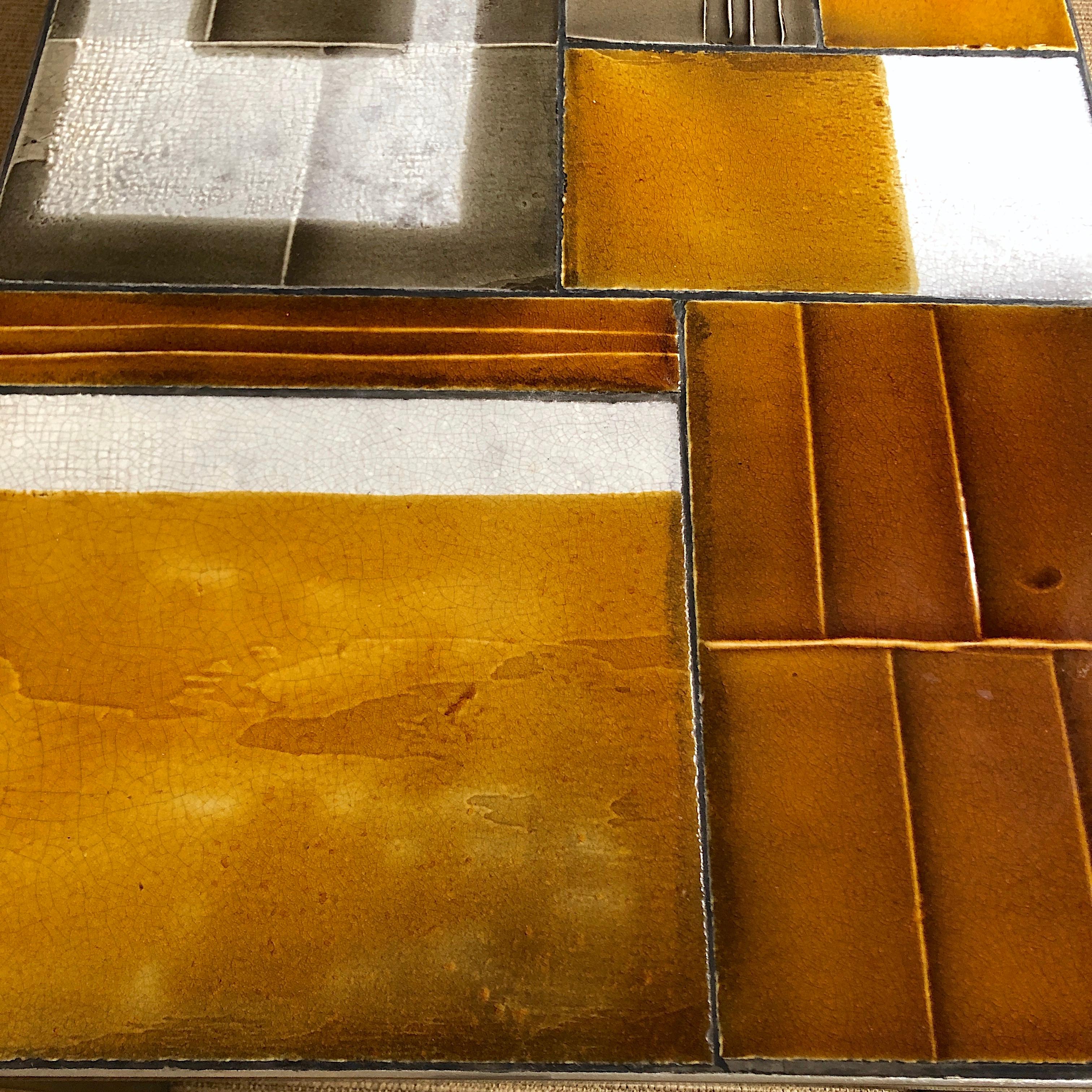 Mid-20th Century Roger Capron, Glazed Lava Tile Coffee Table