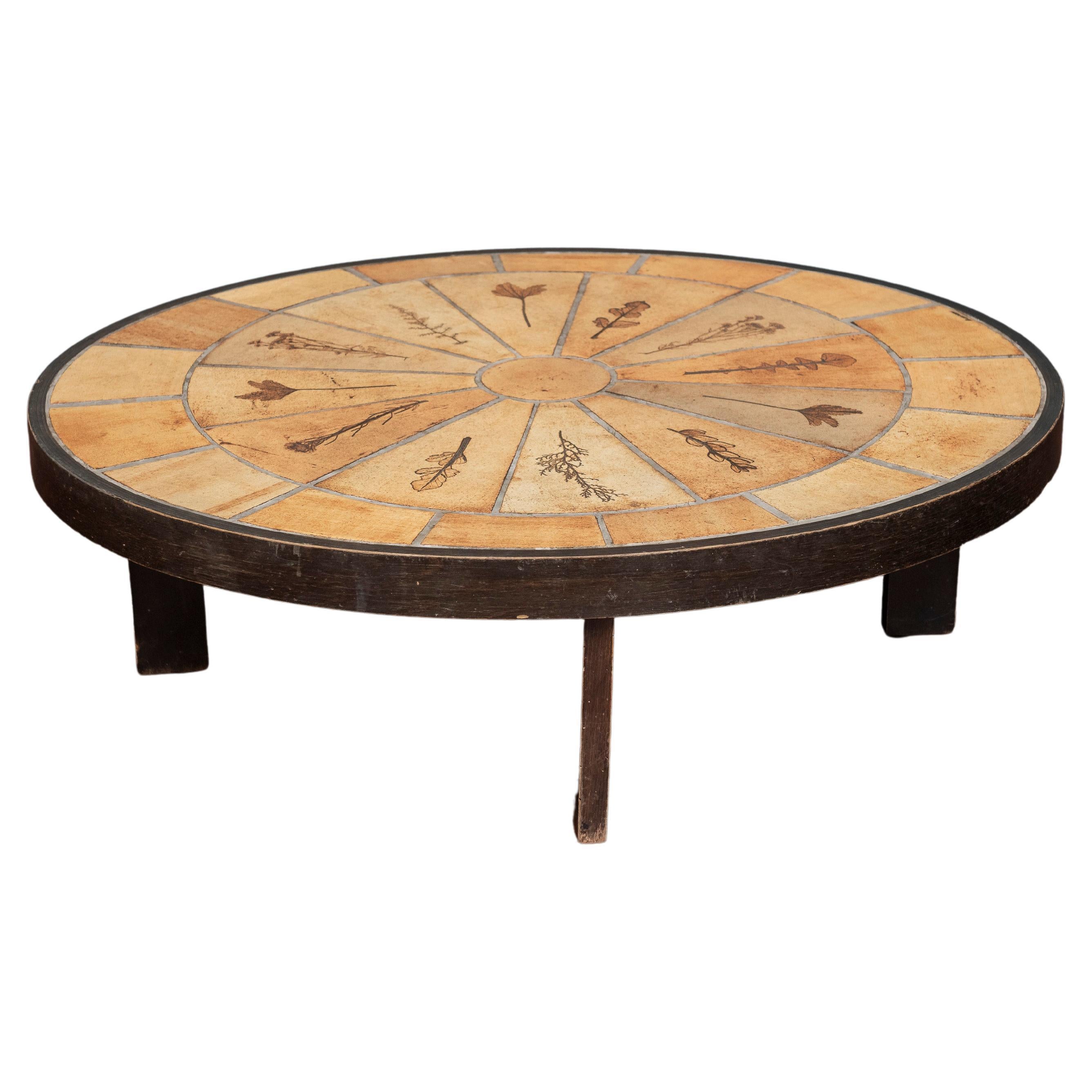Roger Capron Gres des Garrigues Oval Coffee Table, France For Sale
