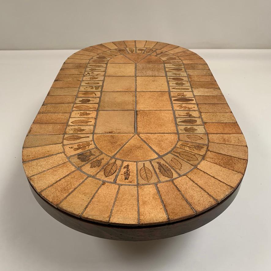 Roger Capron Herbier Ceramic Coffee Table, circa 1965, France. In Good Condition For Sale In Brussels, BE