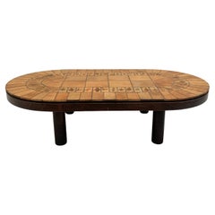 Mesa baja de cerámica Roger Capron Herbier, hacia 1965, Francia.