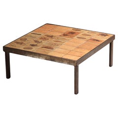 Roger Capron “Herbier” square ceramic coffee table, Vallauris, 1960s
