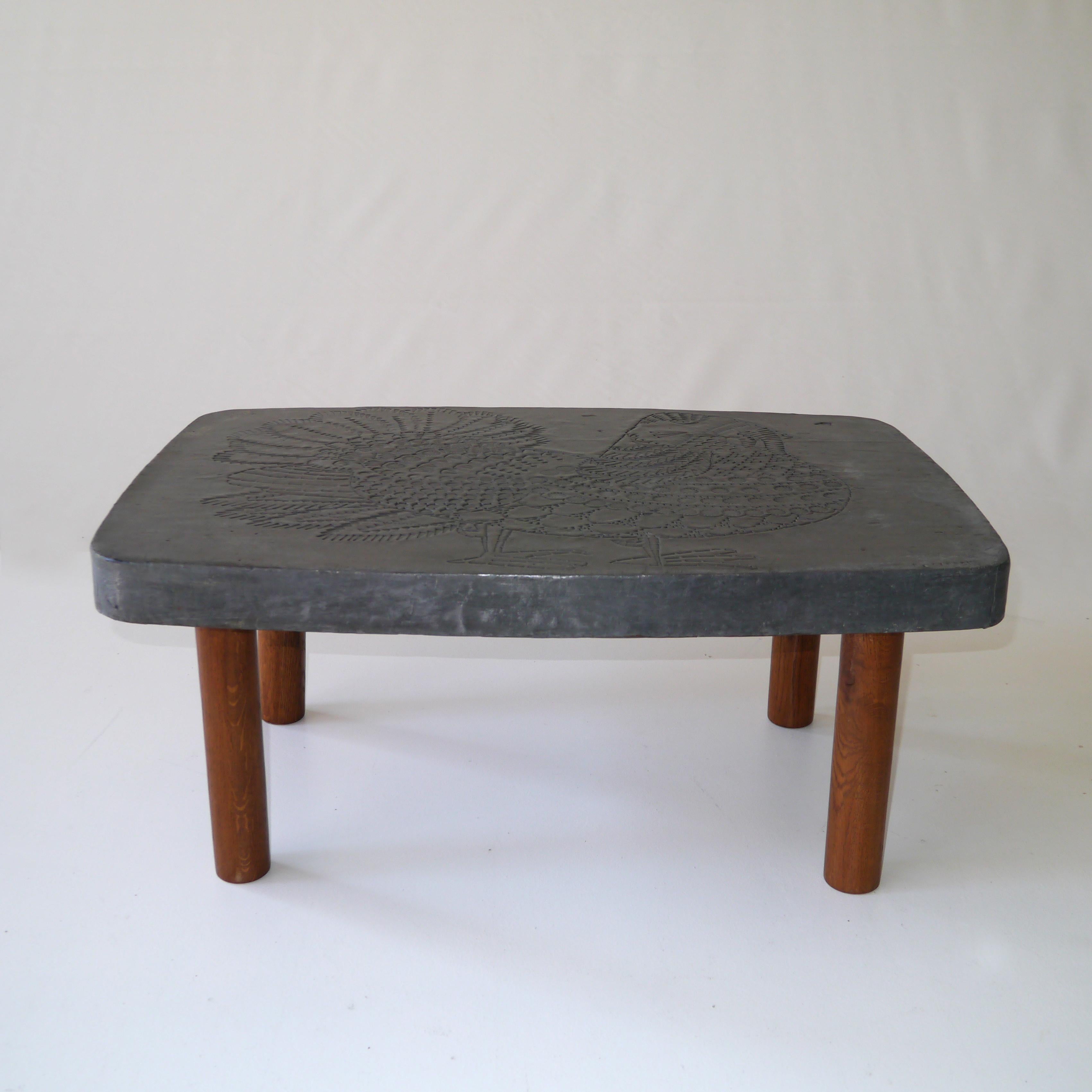 Mid-20th Century Roger Capron, Iconic Low Table, France, circa 1968 For Sale
