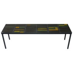 Roger Capron, Iconic "Navettes" Low Table in Green, France, circa 1960