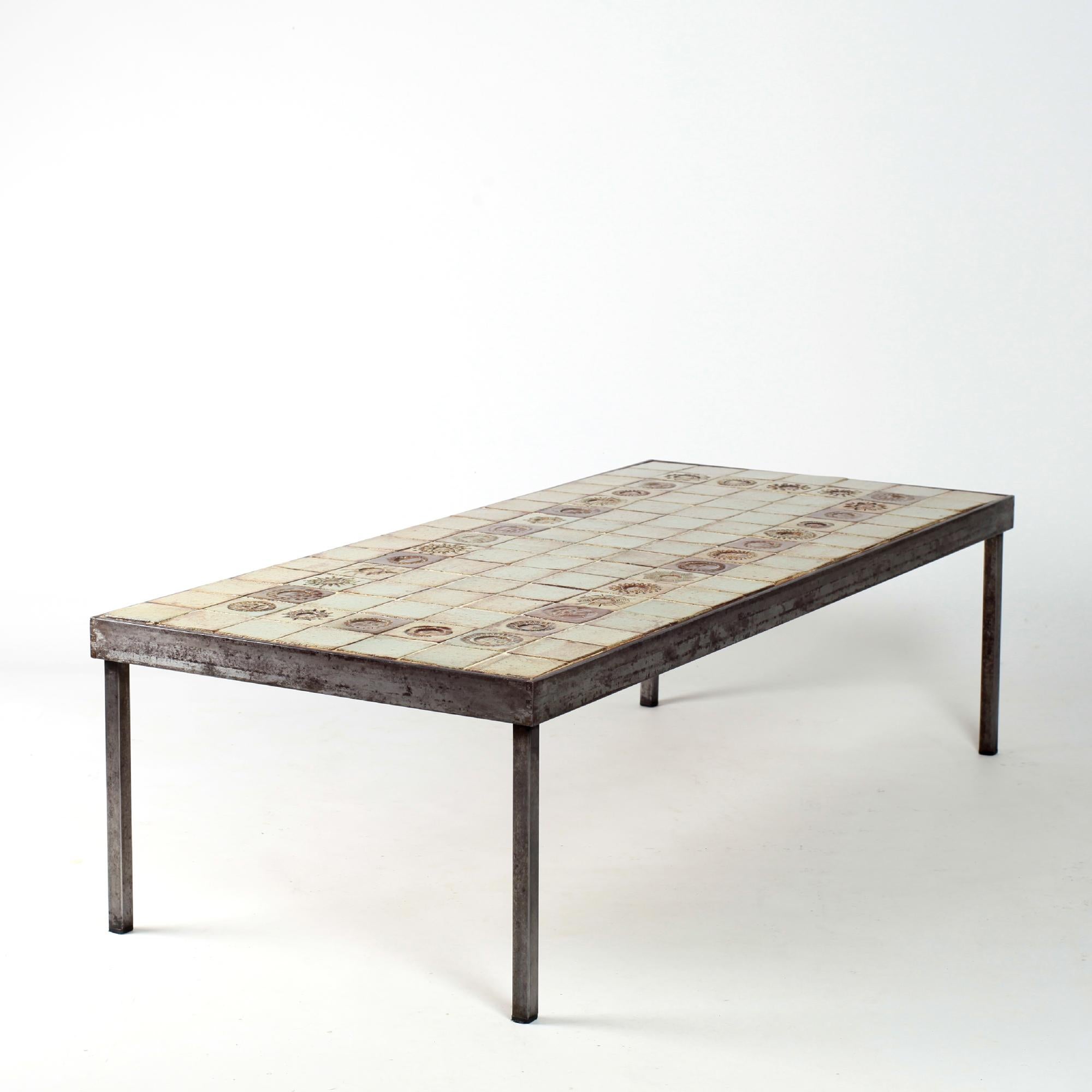 20th Century Roger Capron Large Ceramic Coffee Table France Vallauris, 1960
