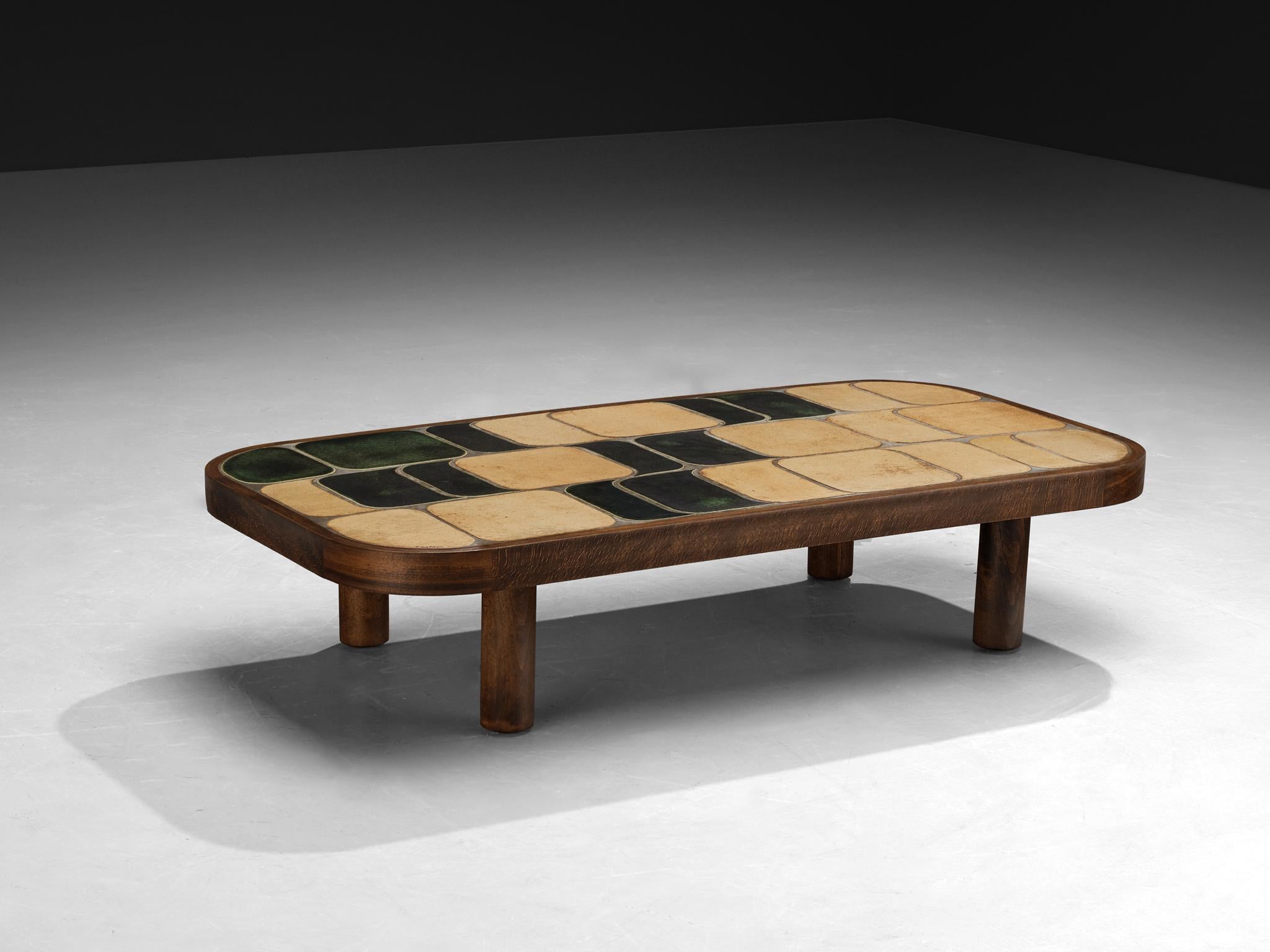 Roger Capron Large ‘Shogun’ Coffee Table in Ceramic and Wood 2