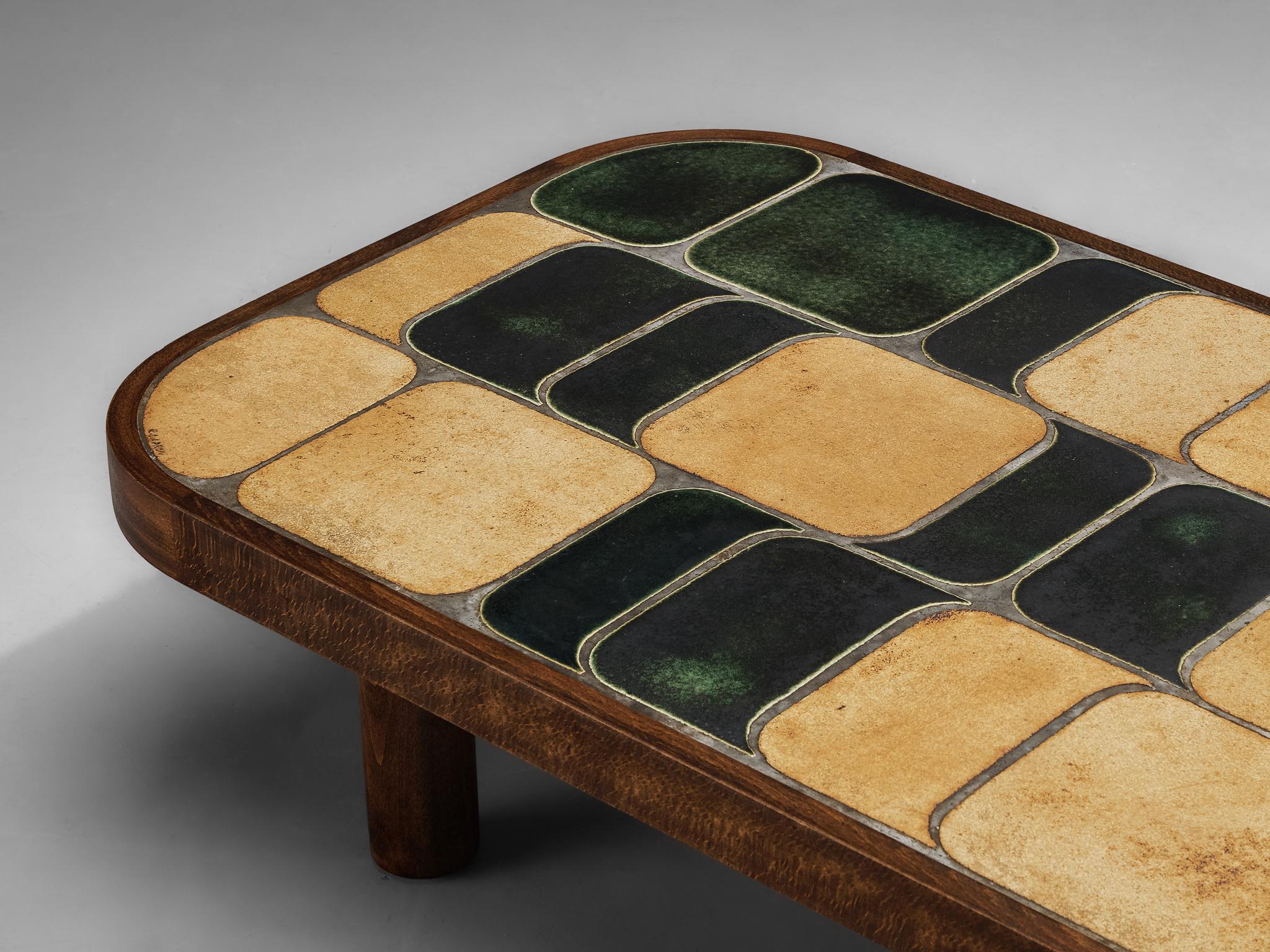 Roger Capron Large ‘Shogun’ Coffee Table in Ceramic and Wood 3