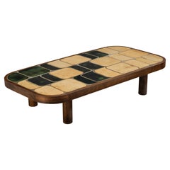 Roger Capron Large ‘Shogun’ Coffee Table in Ceramic and Wood