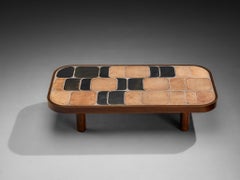 Roger Capron Large ‘Sou-Chong’ Coffee Table in Ceramic and Wood