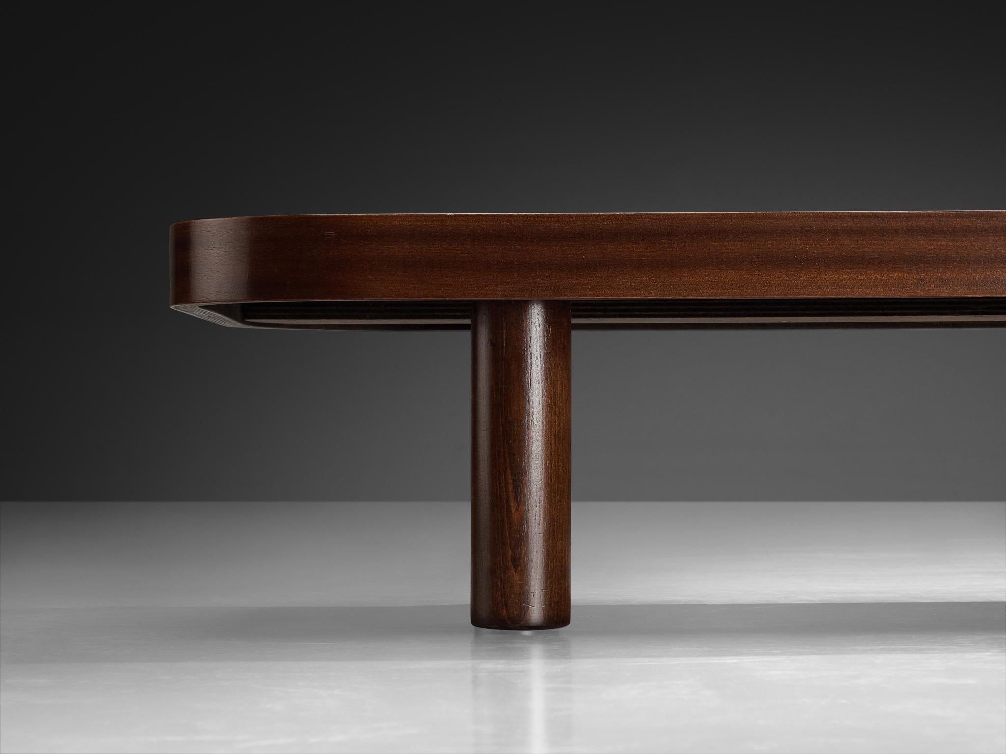 French Roger Capron Large ‘Sou-Chong’ Coffee Table in Ceramic and Wood For Sale