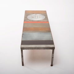 Grands carreaux en acier et céramique « Table au soleil » de Roger Capron, Vallauris, France