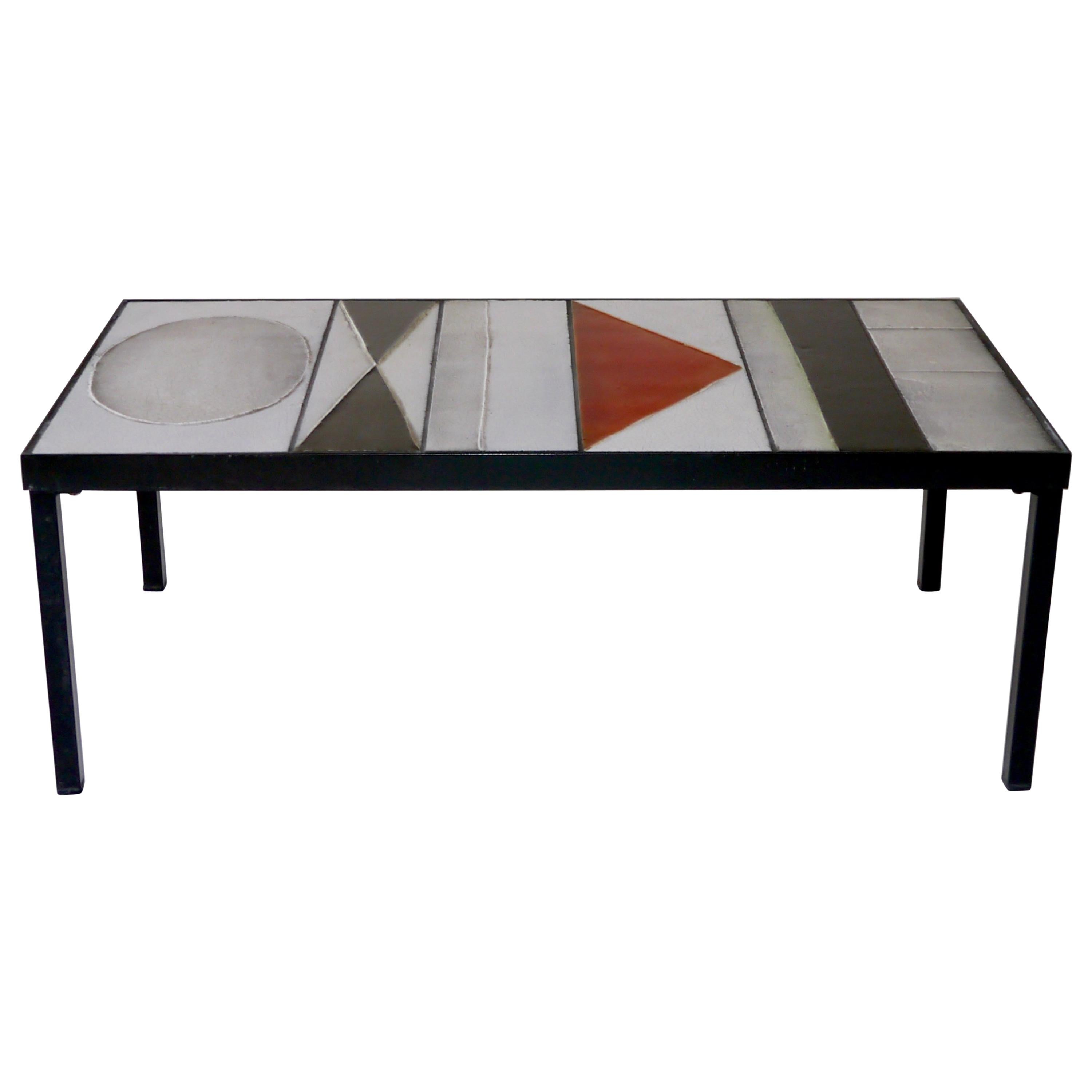 Roger Capron, Lava Glazed Low Table, France, circa 1965