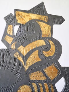Roger Capron, Lead Decorative Panel, France, circa 1970