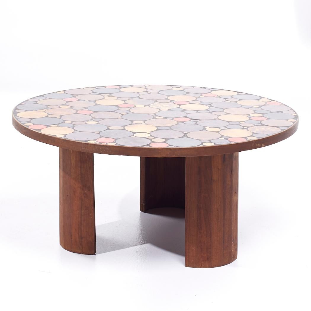 Mid-Century Modern Roger Capron Mid Century Mosaic Tile Coffee Table For Sale