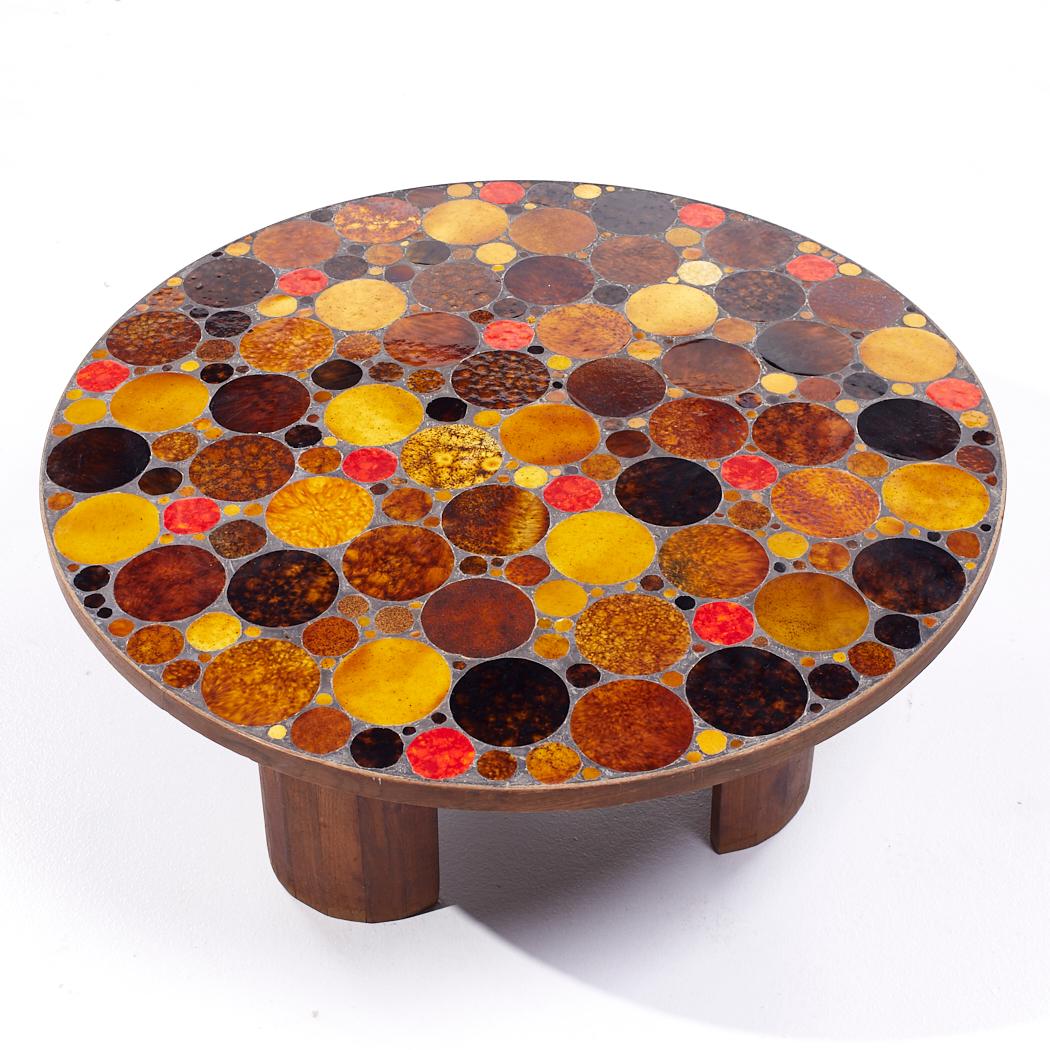Ceramic Roger Capron Mid Century Mosaic Tile Coffee Table For Sale