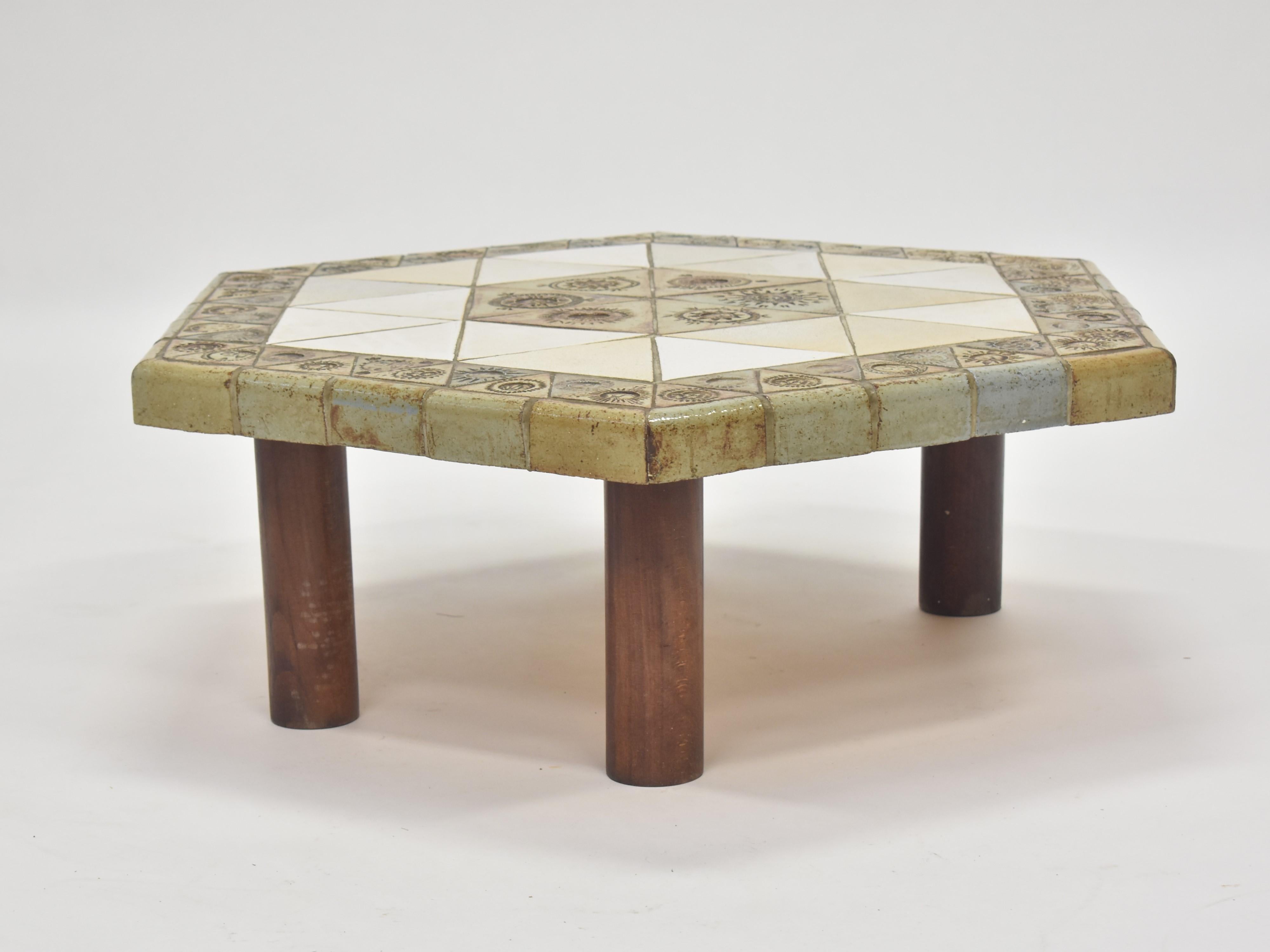 Roger Capron Octagonal Coffee Table For Sale 3