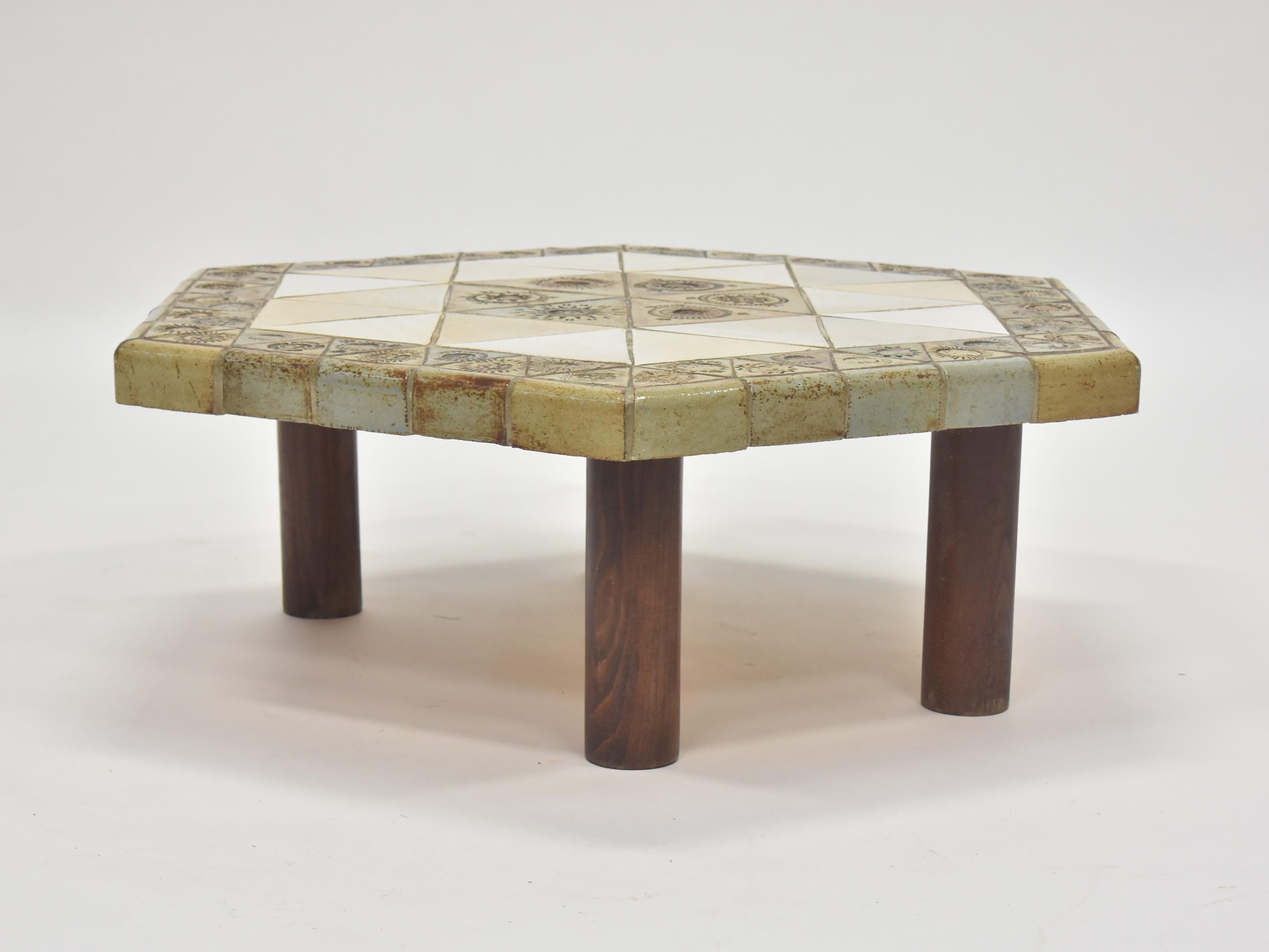 Roger Capron Octagonal Coffee Table For Sale 4
