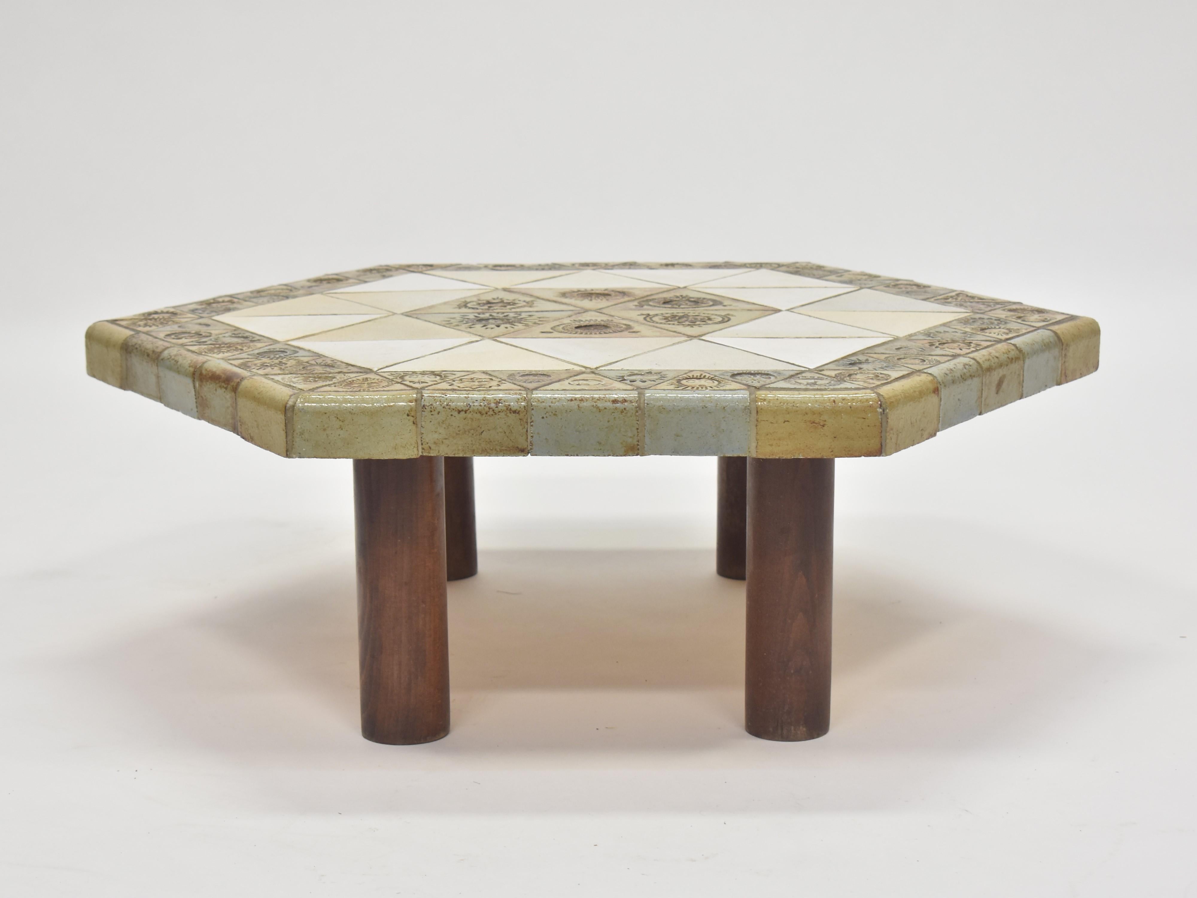 Roger Capron Octagonal Coffee Table For Sale 5