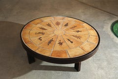 Roger Capron Oval Coffee Table with Garrigue Tiles, France 1960s