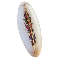 Roger Capron Oval dish, model “B16” Ceramic and wicker
