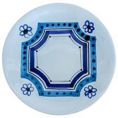Roger Capron Painted Plate with Flower Motif
