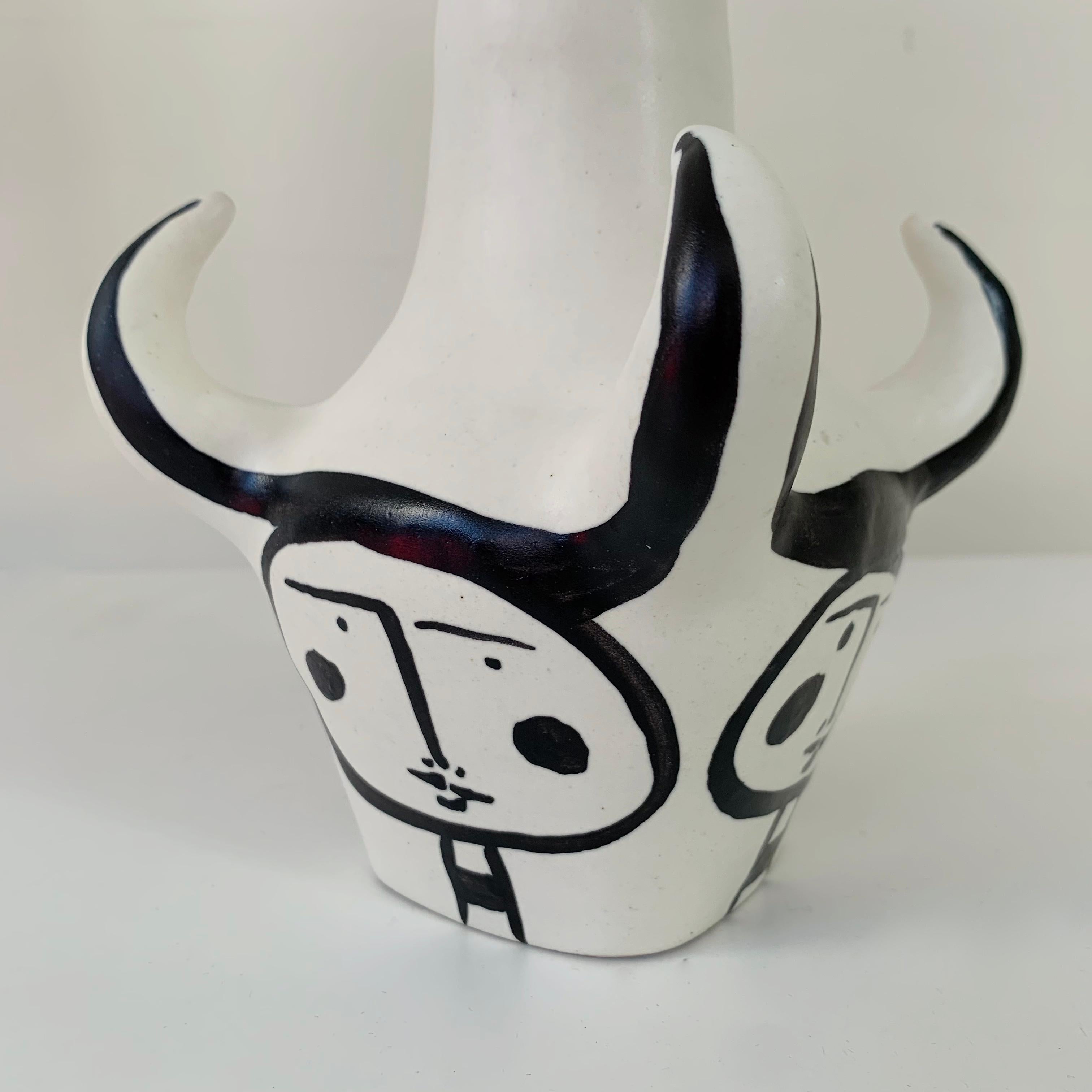  Roger Capron Pair Of 4 Horns Signed Ceramic Table Lamps , circa 1955, France. For Sale 4