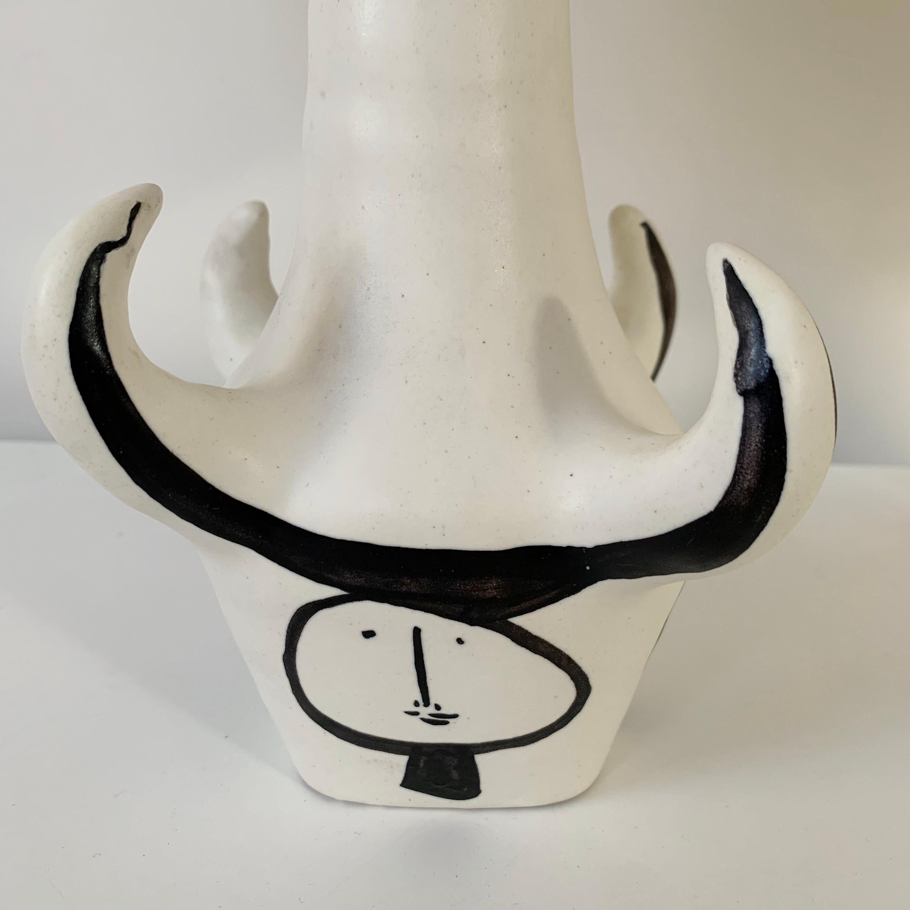  Roger Capron Paire de 4 lampes de table en céramique signées Horn , circa 1955, France. en vente 5